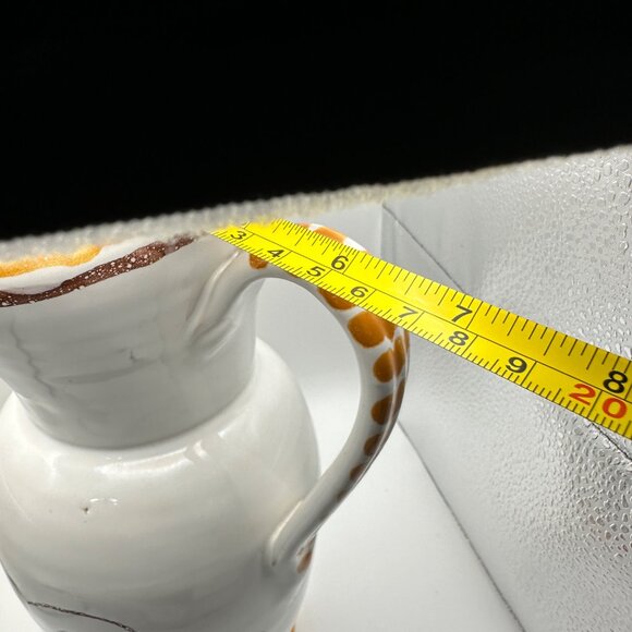 Unbranded white grape design fluted top 10” pottery pitcher - Picture 7 of 7